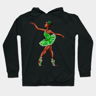 African American, Black ballerina girls with corn rows ballet dancing 7 ! black girl with Afro hair and dark brown skin wearing a aqua blue tutu. Love Ballet Hoodie